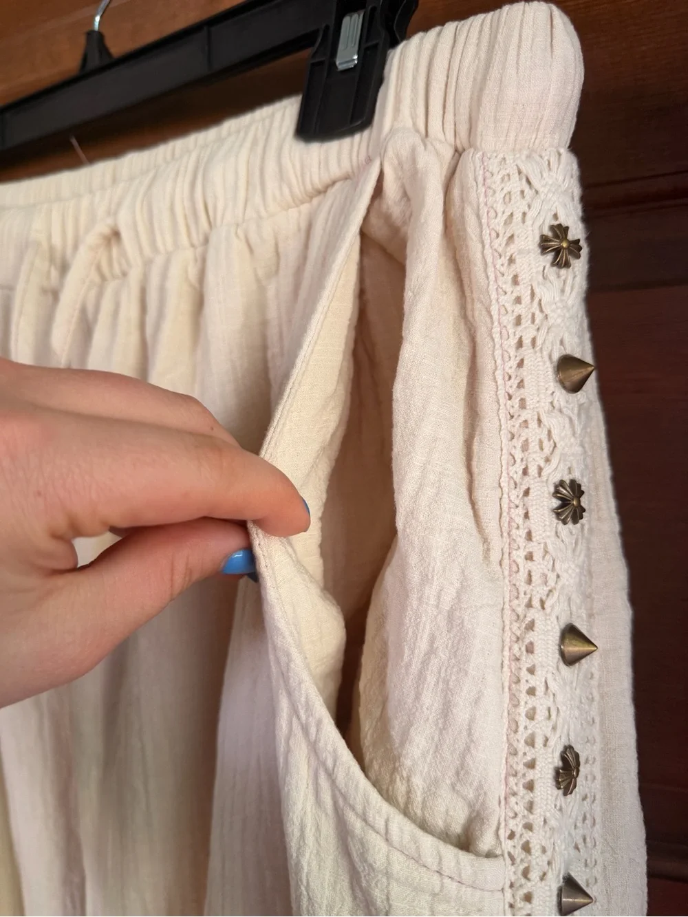 POL CREAM GAUZE STUDDED SWEATPANTS - Picture 8 of 10